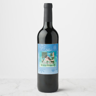 Jul Chickadee Chatter Vinflaska Etikett