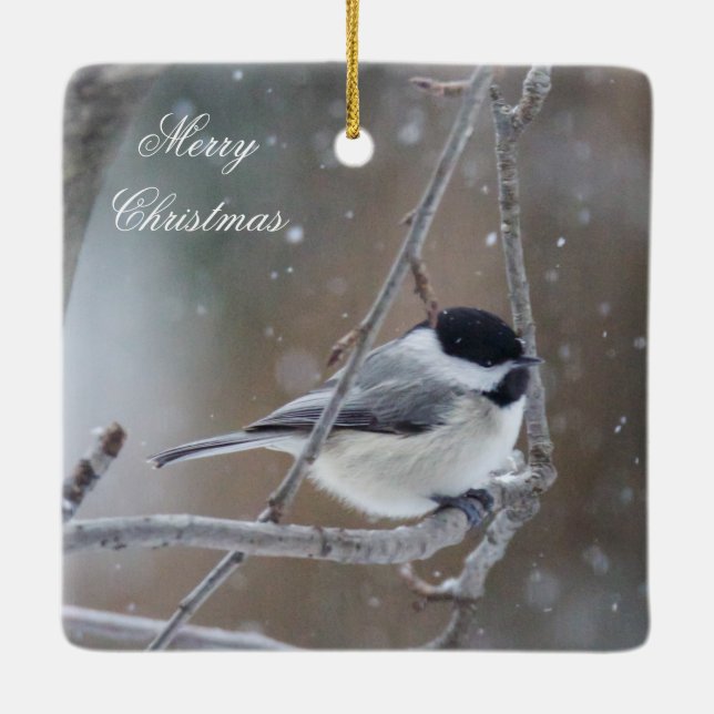 Jul Chickadee Songbird Ornament (Baksida)