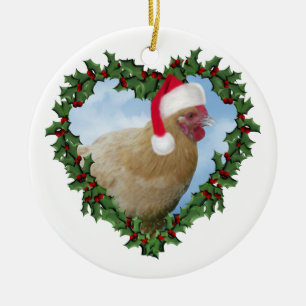 Jul Chicken * Buff Orpington Julgransprydnad Keramik