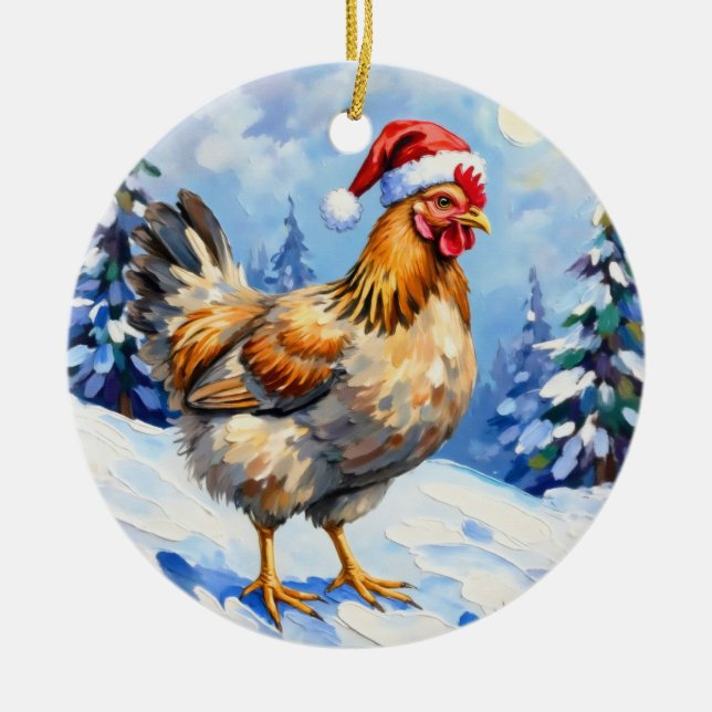 Jul Chicken Julgransprydnad Keramik (Framsidan)