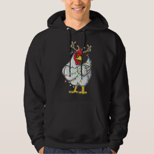 Jul Chicken Reindeer Antlers Ljus Pajama F Hoodie