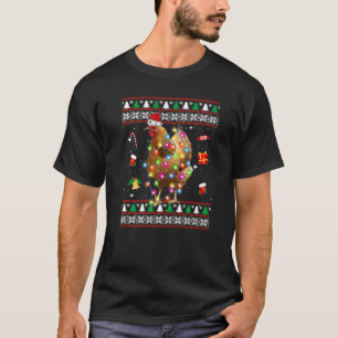 Jul Chicken Santa Hat Ljus Ugly Julafton för M T Shirt