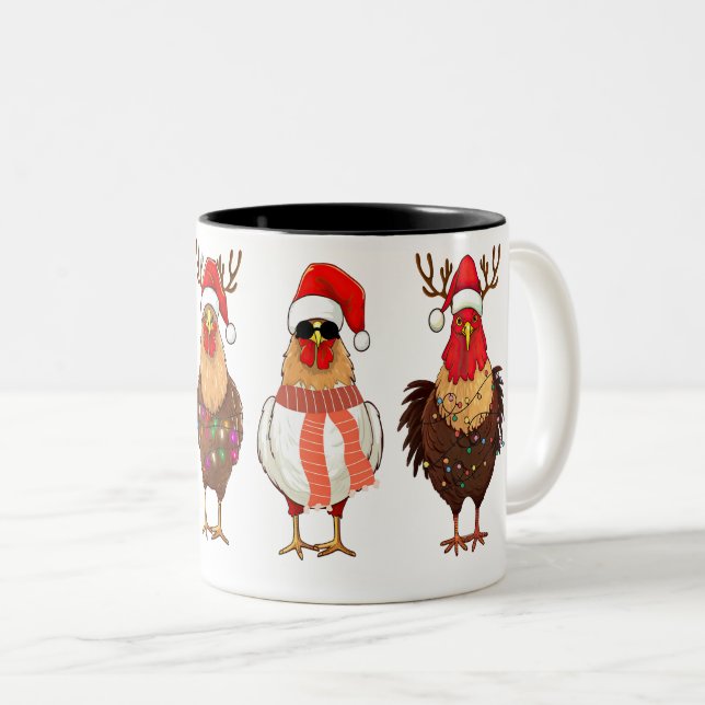 Jul Chickens Mugg Coffee Tea Helgdag (Framsida höger)