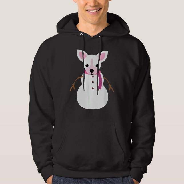 Jul Chihuahua Chihuahua Snögubbe jul Hoodie (Framsida)