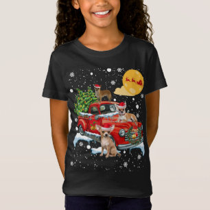 Jul Chihuahua Hund med Vintage Red Lastbil Roligt T Shirt