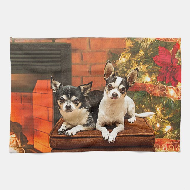 Jul Chihuahua Kökshandduk (Horisontell)