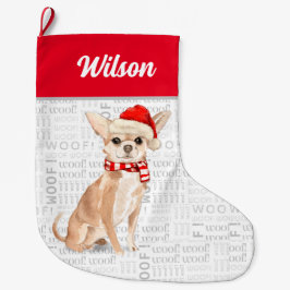 Jul Chihuahua med Hund Namn Stor Julstrumpa