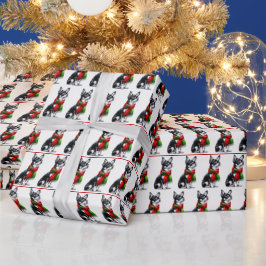 Jul Chihuahua med vinter Scarf Presentpapper