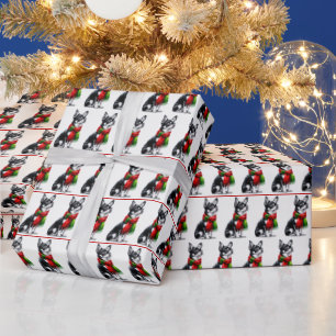 Jul Chihuahua med vinter Scarf Presentpapper