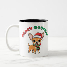 Jul Chihuahua Mugg: Merry Woofmas Två-Tonad Mugg