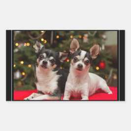 Jul-Chihuahua Rektangulärt Klistermärke