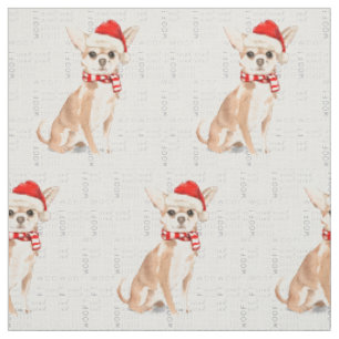 Jul Chihuahua Santa Hund Woof Ord Art Tyg