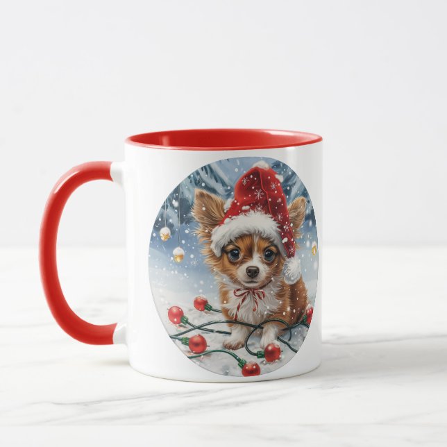 Jul Chihuahua Tomte Hund Mugg (Vänster)