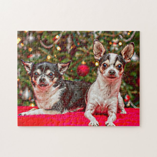 Jul Chihuahua's Pussel (Horisontell)