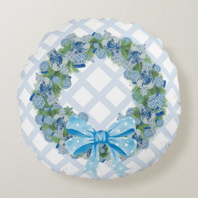 jul Chinoiserie Ginger Burk Burk  Rund Kudde (Framsidan)