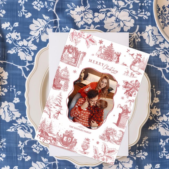 Jul Chinoiserie Toile Foto Julkort (Skapare uppladdad)