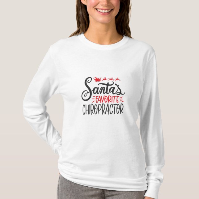 Jul Chiropraktor Santas Favorite T Shirt (Framsida)