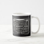 Jul Christian Chalkboard Scripture Kaffemugg<br><div class="desc">Unik svartbräda och vit kriteffekt och inspirerande julbibelavsnitt. Julbible Verse-objekt med passagesskript från Isaiah 9:6... till oss får en son: och hans namn ska kallas Wonderful, Counselor, MIGHTY GOD, The evilong Far, The Prince of Peace. ~Isaiah 9:6 Mörk grått och svart krita med vit textgrafik ger en underbar avslappnad av...</div>
