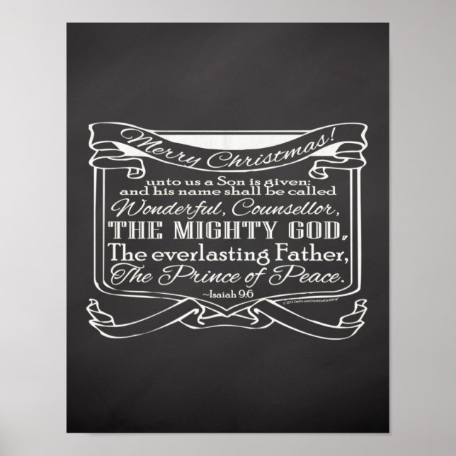 Jul Christian Chalkboard Scripture Poster (Framsidan)