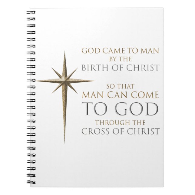 Jul Christian Faith Star: Birth & Kor Anteckningsbok (Framsidan)