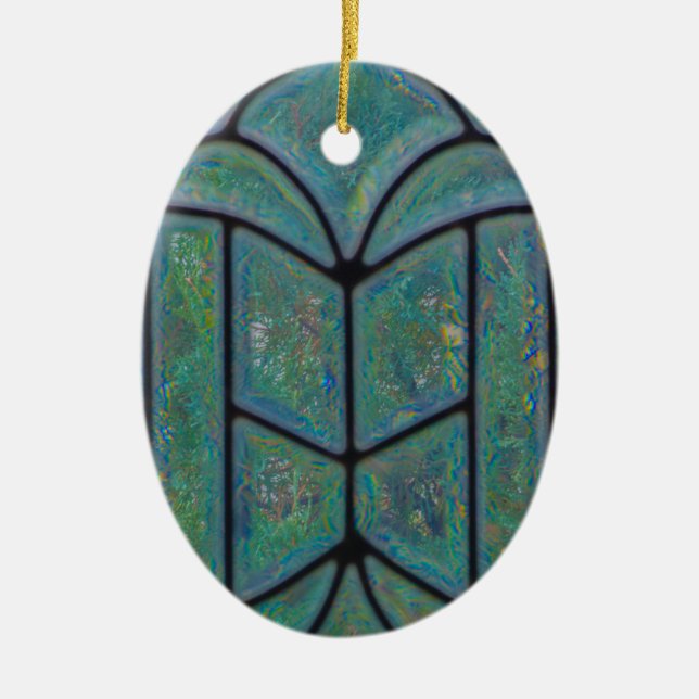 Jul Christian Glory to God Window Julgransprydnad Keramik (Framsidan)