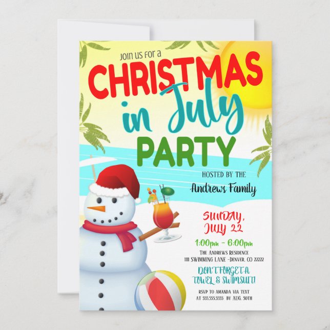 Jul Christmas-fest Invitation Inbjudningar (Framsida)