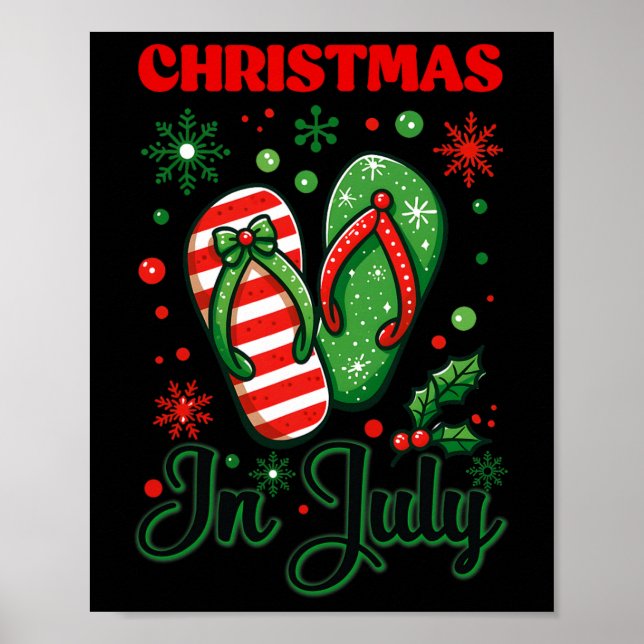Jul Christmas Flip Flops Xmas Flip Flops Sommar Poster (Framsidan)