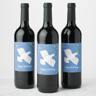 Jul Christmas Hanukkah Dove Vin Etikett