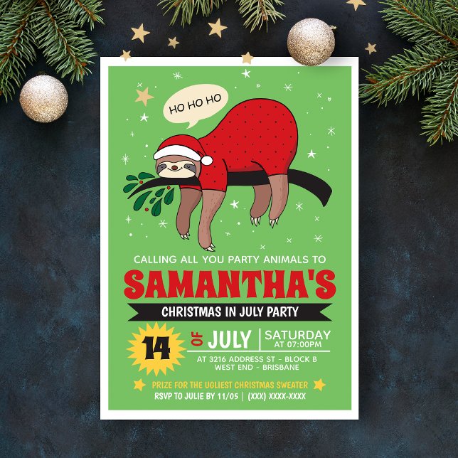 Jul Christmas In July-fest Invitation Inbjudningar (Skapare uppladdad)