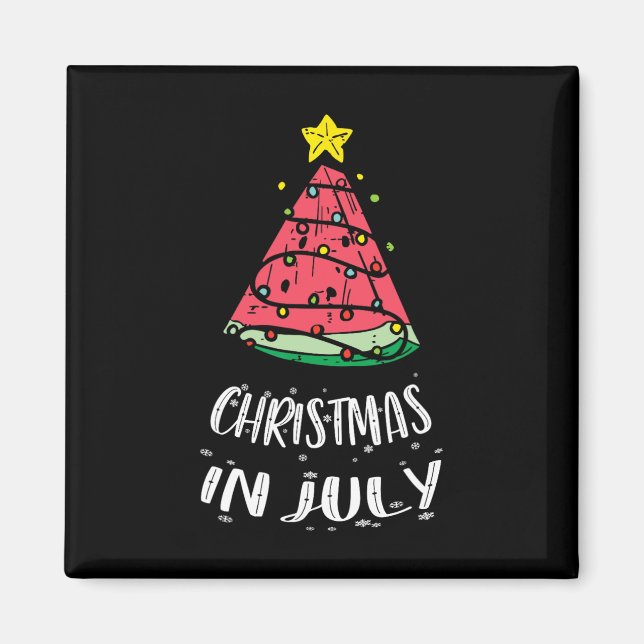 Jul Christmas Vattenmelon Xmas Träd Sommar Män  Magnet (Framsidan)