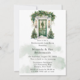 Jul Church Door Winter Bridesmaids Luncheon Inbjudningar