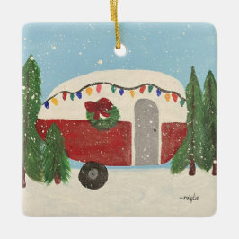 Jul Cirkusvagn på Julen Julgransprydnad Keramik