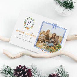 Jul Citrus Botanical Blommigt | Helgdag Photo Julkort