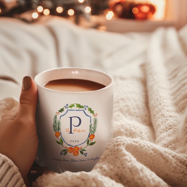 Jul Citrus Botanical Blommigt | Helgdag Photo Kaffemugg (Skapare uppladdad)