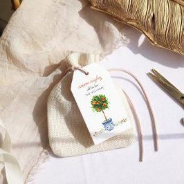 Jul Citrus Botanical Blommigt Presentetikett