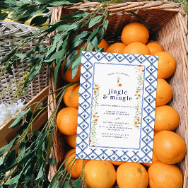 Jul Citrus Botanisk Blommig Kakel | Högtid Inbjudningar