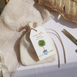 Jul Citrus Botanisk Blommig Presentetikett