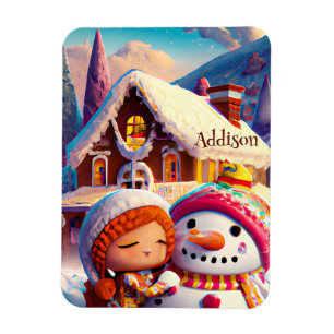 Jul Clay Playday Gingerbröd Snögubbe Winter Magnet