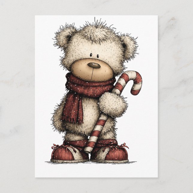 Jul Clipart-samling | Teddybjörn  Helg Vykort (Framsida)