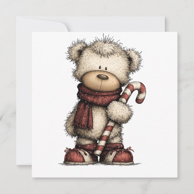 Jul Clipart-samling | Teddybjörn  Inbjudningar (Framsida)
