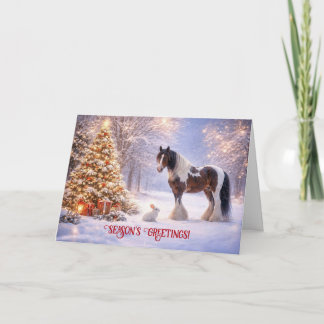 Jul Clydesdale Häst Julhälsningar Träd Helgkort