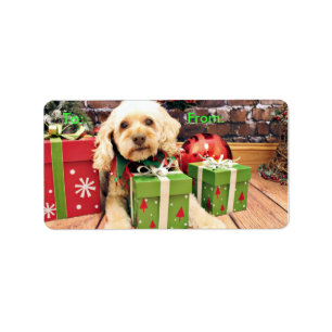 Jul - Cockapoo - släp Adressetikett