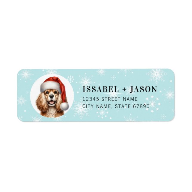 Jul Cocker Spaniel Returadressetiketter Returadress Etikett (Framsidan)