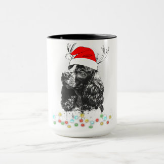 Jul Cocker Spanska Hund Funny Julafton Santa Hund Mugg