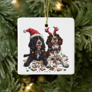 Jul Cocker Spanska Hundar Julgransprydnad Keramik