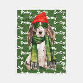 Jul Cocker Spanska Santa Hund's Namn Fleecefilt