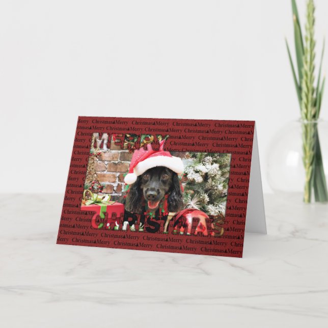 Jul - cockerspanielSpaniel X - peppar Helgkort (Framsida)