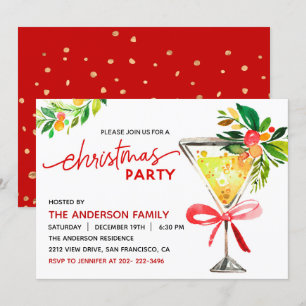 Jul Cocktail Julfest Inbjudan