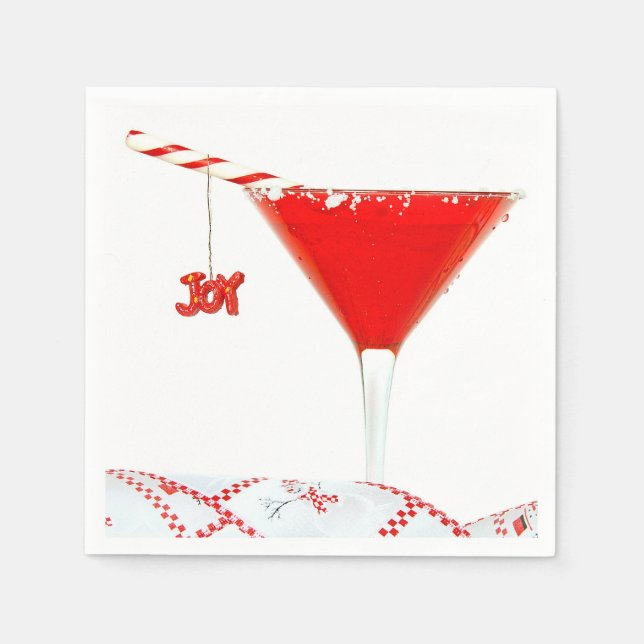 Jul Cocktail med Candy cane Pappersservett (Framsidan)