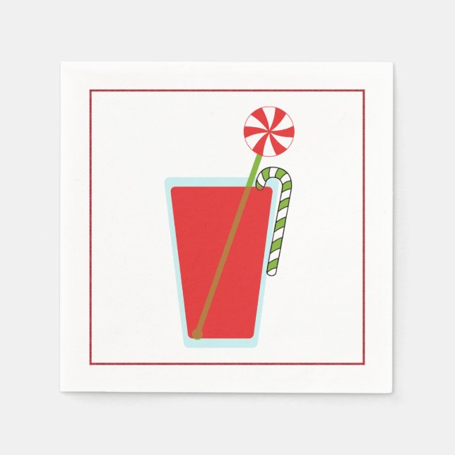 Jul Cocktail Napkin med martini-oliv Pappersservett (Framsidan)